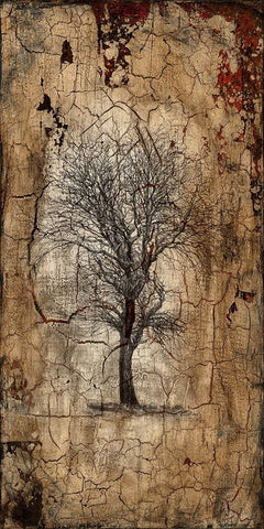 Lone Tree White Modern Wood Framed Art Print with Double Matting by LightBoxJournal