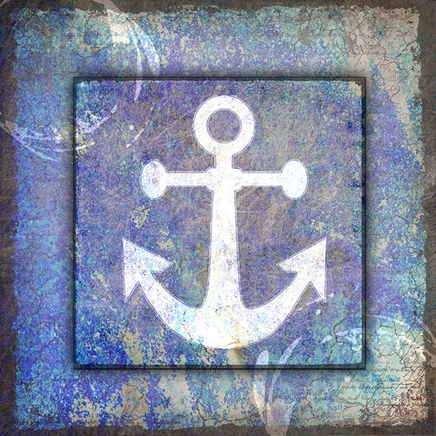 Beach House Anchor Black Ornate Wood Framed Art Print with Double Matting by LightBoxJournal