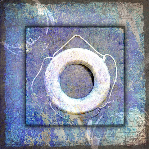 Beach House Life Saver White Modern Wood Framed Art Print with Double Matting by LightBoxJournal
