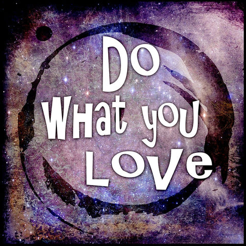 Cosmic - Do What You Love White Modern Wood Framed Art Print with Double Matting by LightBoxJournal