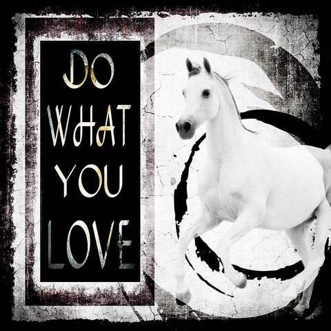 Must Love Horses - Do What You Love White Modern Wood Framed Art Print with Double Matting by LightBoxJournal