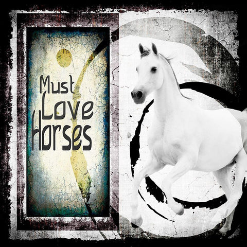 Must Love Horses Black Modern Wood Framed Art Print with Double Matting by LightBoxJournal