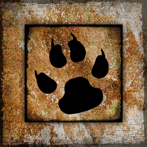 Your True Friend Paw Print Black Ornate Wood Framed Art Print with Double Matting by LightBoxJournal