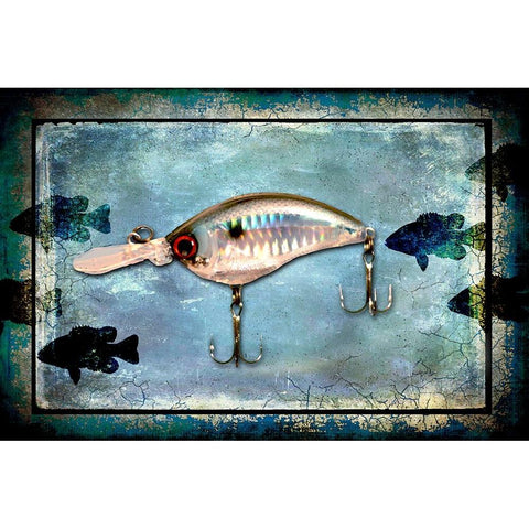 Fishing - Big Mouth Lure Gold Ornate Wood Framed Art Print with Double Matting by LightBoxJournal