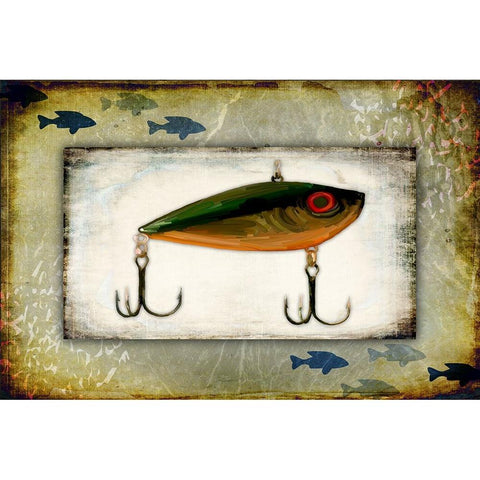 Fishing - Bait Lure Black Modern Wood Framed Art Print with Double Matting by LightBoxJournal