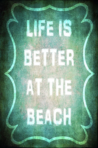 Good Times_Better Beach White Modern Wood Framed Art Print with Double Matting by LightBoxJournal