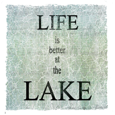 Life Is Better At The Lake Gold Ornate Wood Framed Art Print with Double Matting by LightBoxJournal