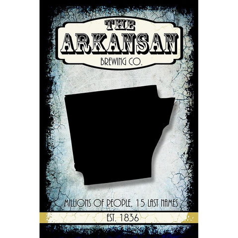 States Brewing Co_Arkansa White Modern Wood Framed Art Print by LightBoxJournal