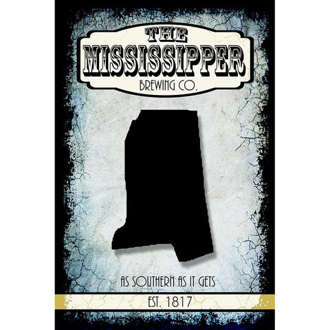 States Brewing Co_Mississippi White Modern Wood Framed Art Print by LightBoxJournal