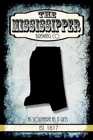 States Brewing Co_Mississippi Black Ornate Wood Framed Art Print with Double Matting by LightBoxJournal