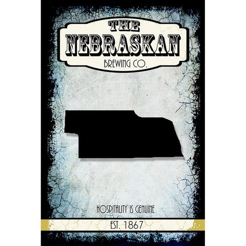 States Brewing Co_Nebraska White Modern Wood Framed Art Print by LightBoxJournal