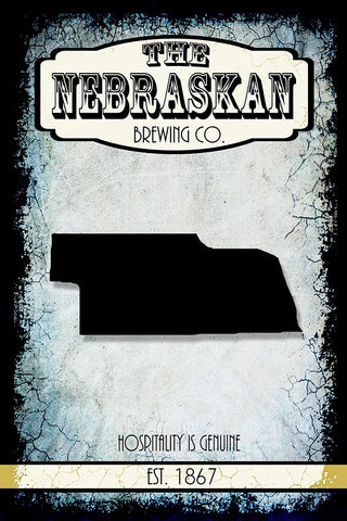 States Brewing Co_Nebraska Black Ornate Wood Framed Art Print with Double Matting by LightBoxJournal