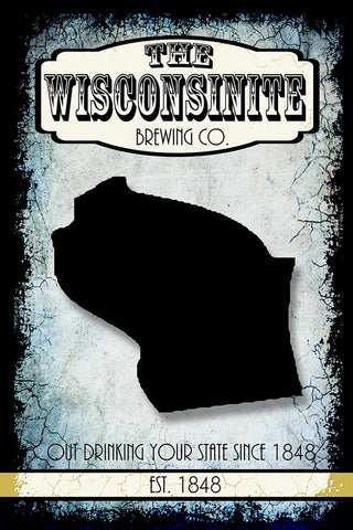 States Brewing Co_Wisconsin Black Ornate Wood Framed Art Print with Double Matting by LightBoxJournal