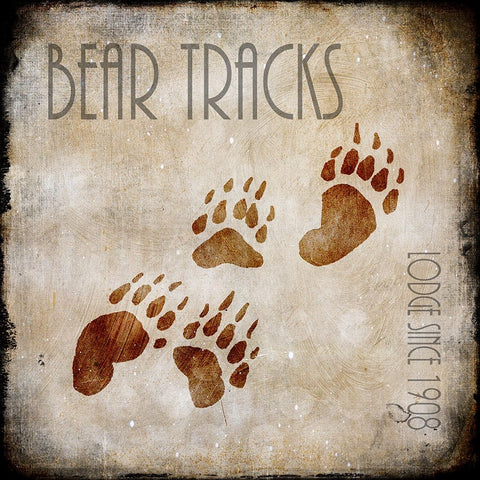 Moose Lodge 2 - Bear Tracks White Modern Wood Framed Art Print with Double Matting by LightBoxJournal