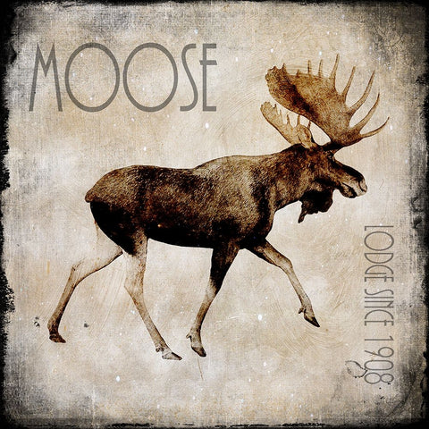 Moose Lodge 2 White Modern Wood Framed Art Print with Double Matting by LightBoxJournal