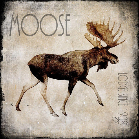 Moose Lodge 2 Black Modern Wood Framed Art Print with Double Matting by LightBoxJournal