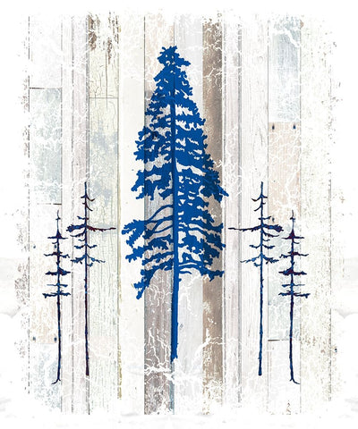 The Blue Moose - Lodge Pole Pine White Modern Wood Framed Art Print with Double Matting by LightBoxJournal