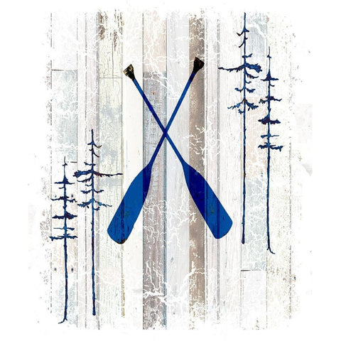 The Blue Moose - Oars White Modern Wood Framed Art Print by LightBoxJournal