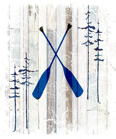 The Blue Moose - Oars White Modern Wood Framed Art Print with Double Matting by LightBoxJournal