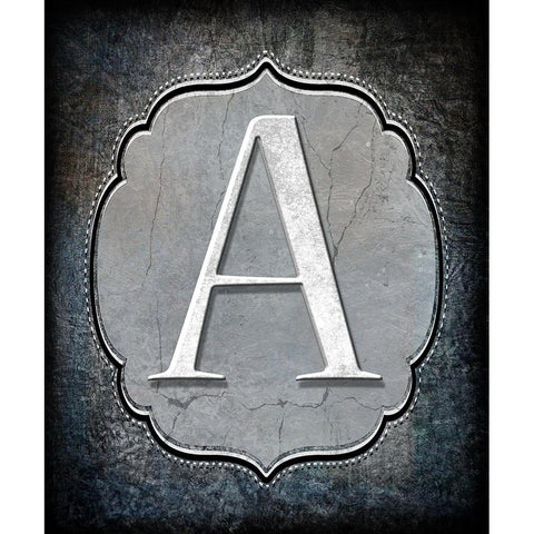 Letter A Gold Ornate Wood Framed Art Print with Double Matting by LightBoxJournal