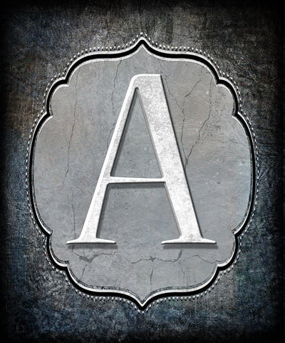 Letter A Black Ornate Wood Framed Art Print with Double Matting by LightBoxJournal