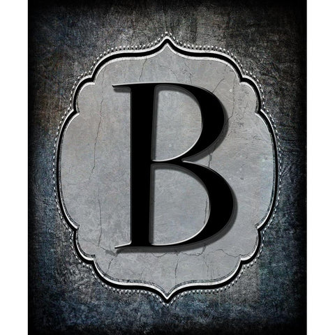 Letter B Gold Ornate Wood Framed Art Print with Double Matting by LightBoxJournal