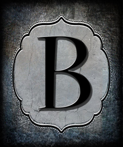 Letter B Black Ornate Wood Framed Art Print with Double Matting by LightBoxJournal