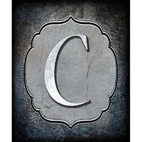 Letter C Black Modern Wood Framed Art Print with Double Matting by LightBoxJournal