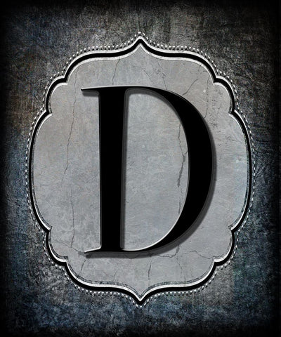 Letter D Black Ornate Wood Framed Art Print with Double Matting by LightBoxJournal