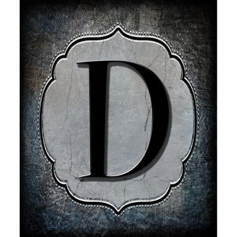 Letter D Gold Ornate Wood Framed Art Print with Double Matting by LightBoxJournal