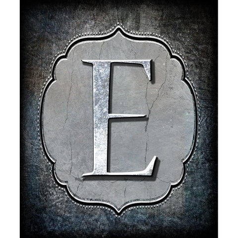 Letter E Black Modern Wood Framed Art Print with Double Matting by LightBoxJournal