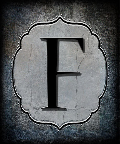 Letter F Black Ornate Wood Framed Art Print with Double Matting by LightBoxJournal