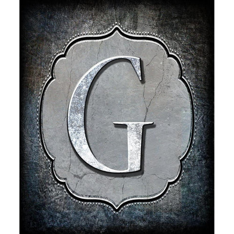 Letter G Gold Ornate Wood Framed Art Print with Double Matting by LightBoxJournal