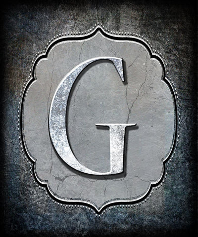 Letter G Black Ornate Wood Framed Art Print with Double Matting by LightBoxJournal