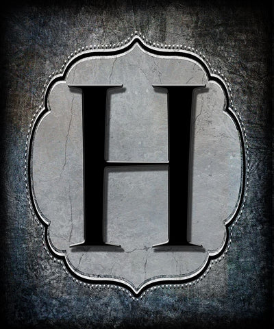 Letter H Black Ornate Wood Framed Art Print with Double Matting by LightBoxJournal