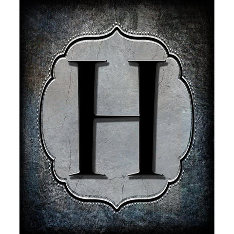 Letter H Gold Ornate Wood Framed Art Print with Double Matting by LightBoxJournal