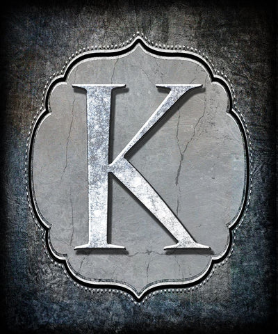 Letter K Black Ornate Wood Framed Art Print with Double Matting by LightBoxJournal