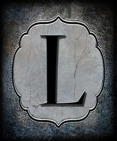 Letter L Black Ornate Wood Framed Art Print with Double Matting by LightBoxJournal