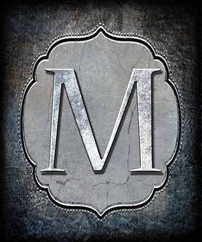 Letter M Black Ornate Wood Framed Art Print with Double Matting by LightBoxJournal