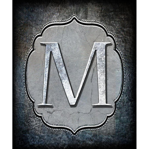 Letter M Black Modern Wood Framed Art Print with Double Matting by LightBoxJournal