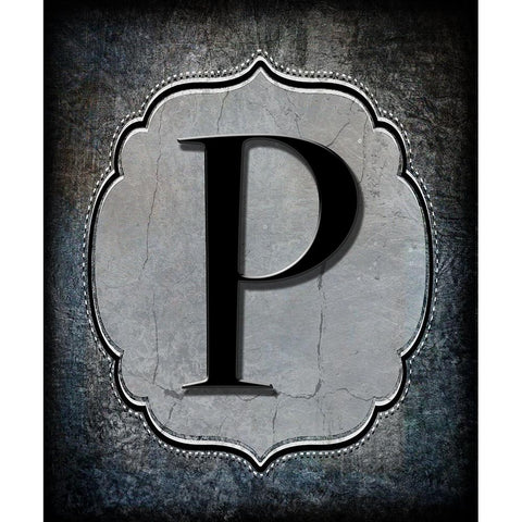 Letter P Gold Ornate Wood Framed Art Print with Double Matting by LightBoxJournal