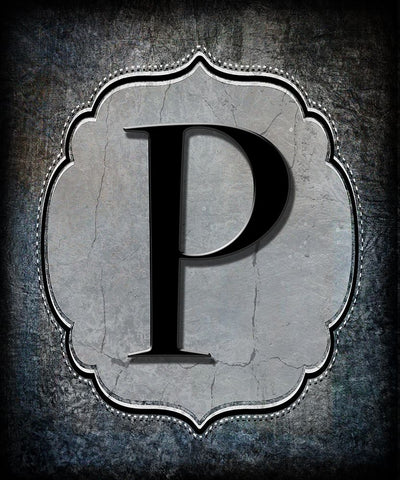 Letter P Black Ornate Wood Framed Art Print with Double Matting by LightBoxJournal