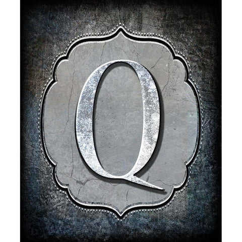 Letter Q Black Modern Wood Framed Art Print with Double Matting by LightBoxJournal