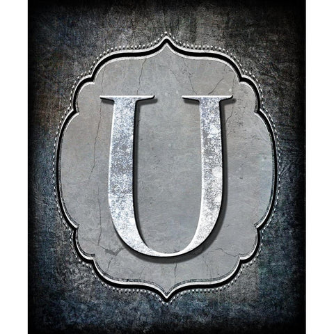 Letter U White Modern Wood Framed Art Print by LightBoxJournal