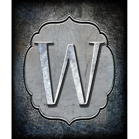 Letter W White Modern Wood Framed Art Print by LightBoxJournal