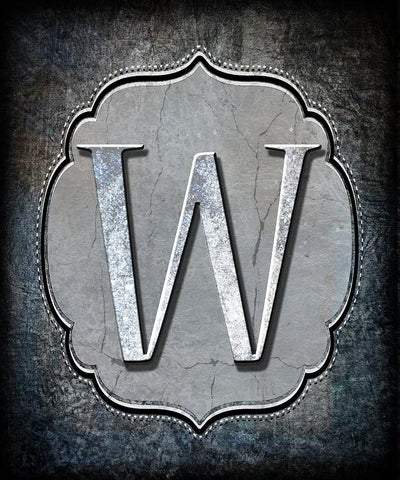 Letter W Black Ornate Wood Framed Art Print with Double Matting by LightBoxJournal