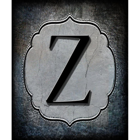 Letter Z Gold Ornate Wood Framed Art Print with Double Matting by LightBoxJournal