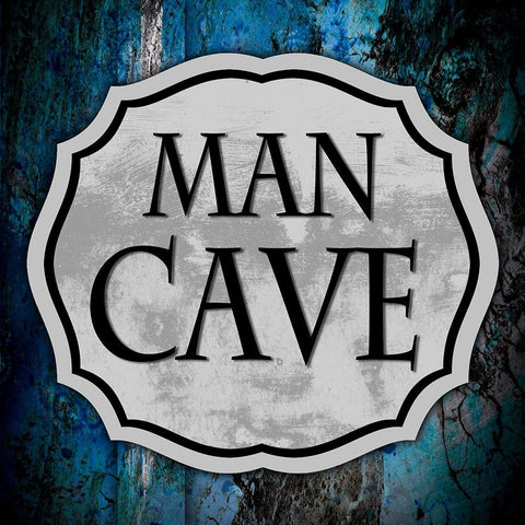 Man Cave 1 Gold Ornate Wood Framed Art Print with Double Matting by LightBoxJournal