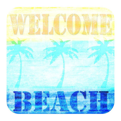 Welcome Beach 2 Black Modern Wood Framed Art Print with Double Matting by LightBoxJournal