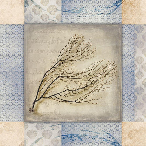 White Sea Sea Leaf Gold Ornate Wood Framed Art Print with Double Matting by LightBoxJournal